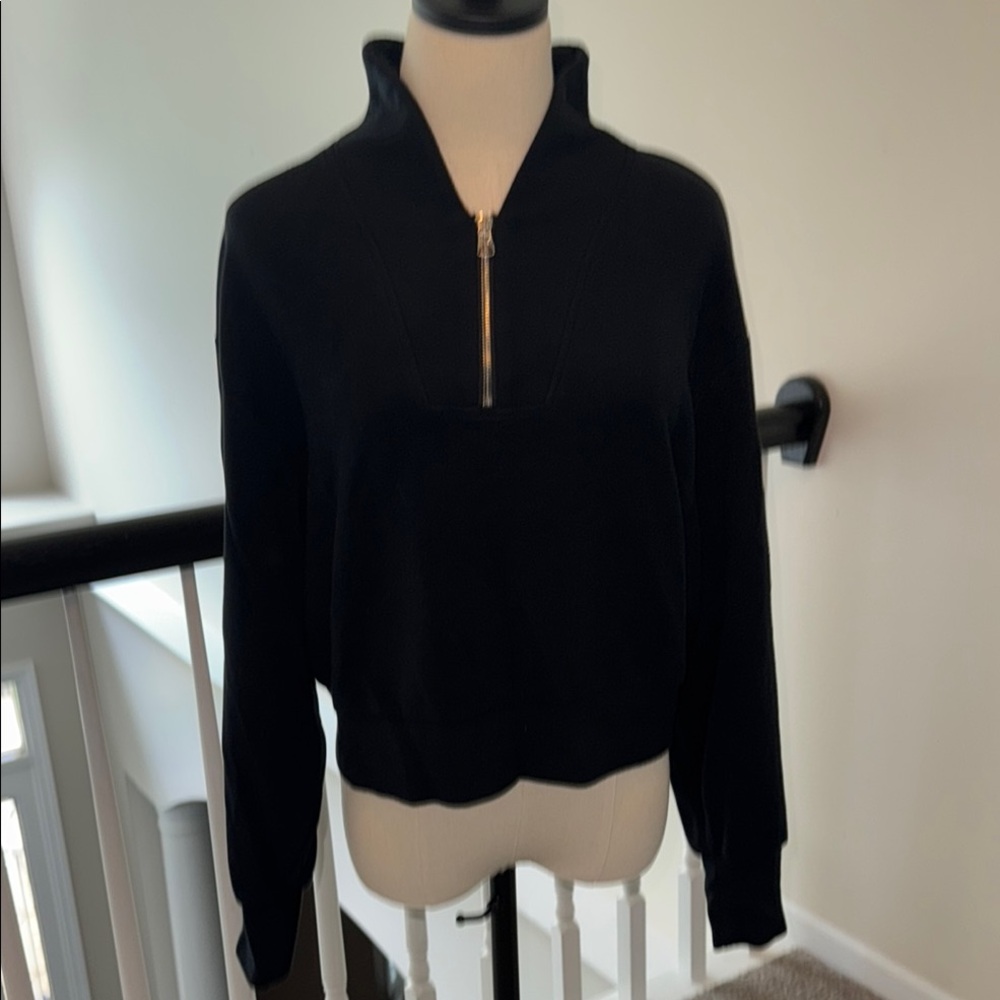 Black Half-Zip Pullover